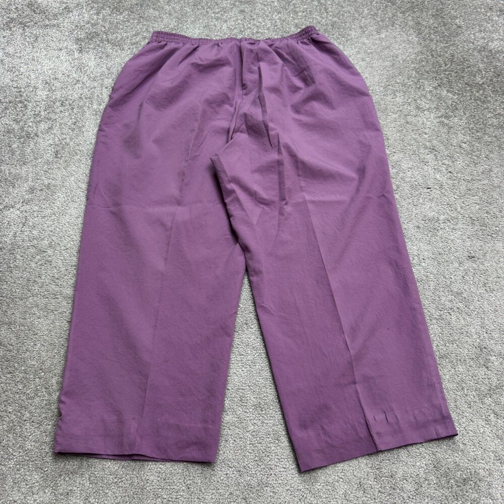 Womens Pull On Tapered Leg Cropped Trouser Dress Pants Womens Large Purple Work